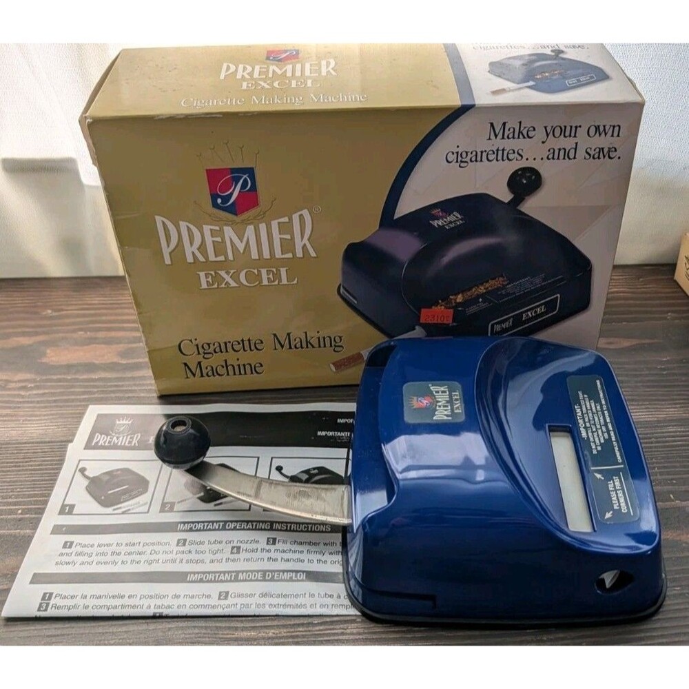 PREMIER EXCEL Cigarette Maker Rolling Making Tobacco Injector Machine Used Once!